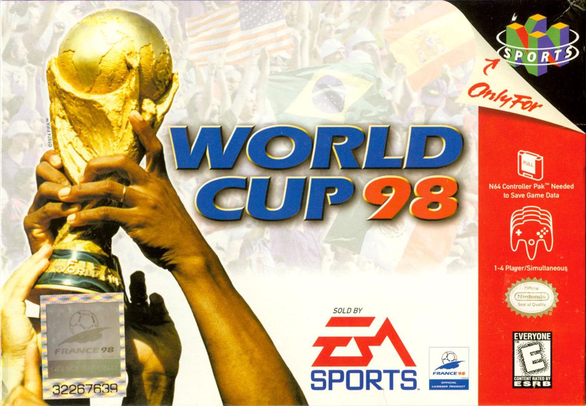 World Cup 98 box art for Nintendo 64
